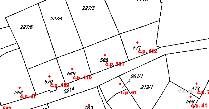 Beroun-Závodí 111, Beroun na parcele st. 568 v KÚ Beroun, Katastrální mapa