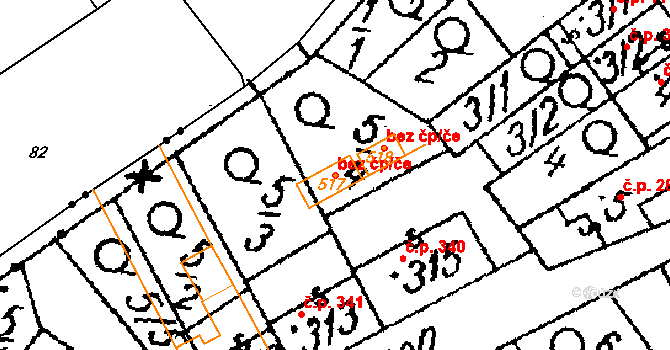 Žiželice 89422082 na parcele st. 517 v KÚ Žiželice nad Cidlinou, Katastrální mapa