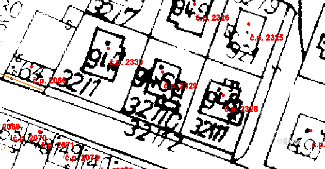 Podlusky 2329, Roudnice nad Labem na parcele st. 946 v KÚ Podlusky, Katastrální mapa