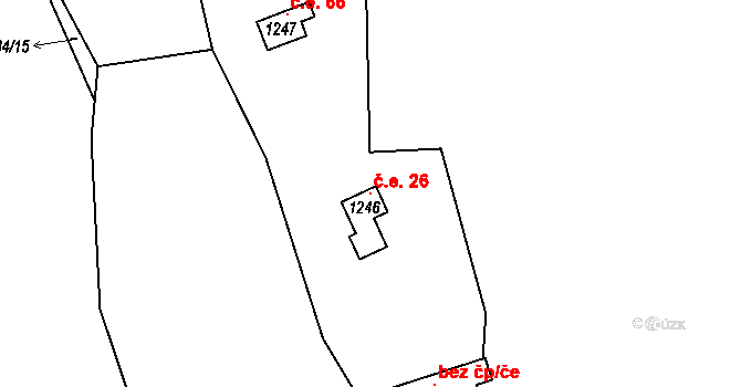 Kardašova Řečice 26 na parcele st. 1246 v KÚ Kardašova Řečice, Katastrální mapa