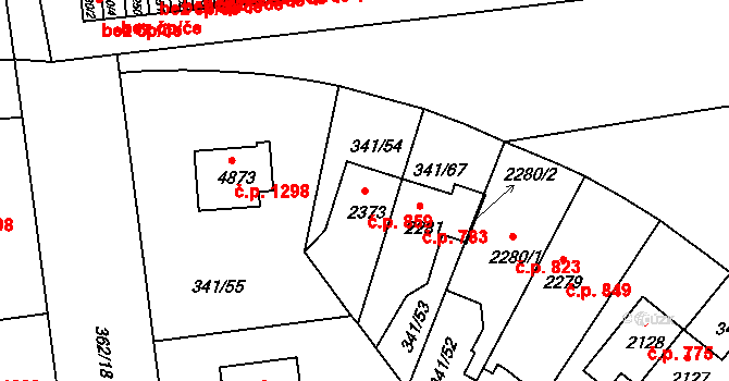 Kolín V 859, Kolín na parcele st. 2373 v KÚ Kolín, Katastrální mapa