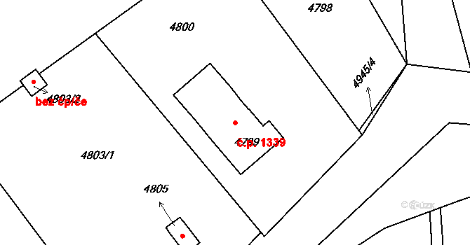 Město 1339, Havířov na parcele st. 4799 v KÚ Havířov-město, Katastrální mapa