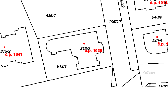 Lhotka 1039, Praha na parcele st. 813/2 v KÚ Lhotka, Katastrální mapa