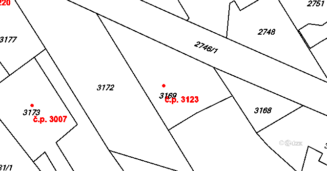 Martinov 3123, Ostrava na parcele st. 3169 v KÚ Martinov ve Slezsku, Katastrální mapa