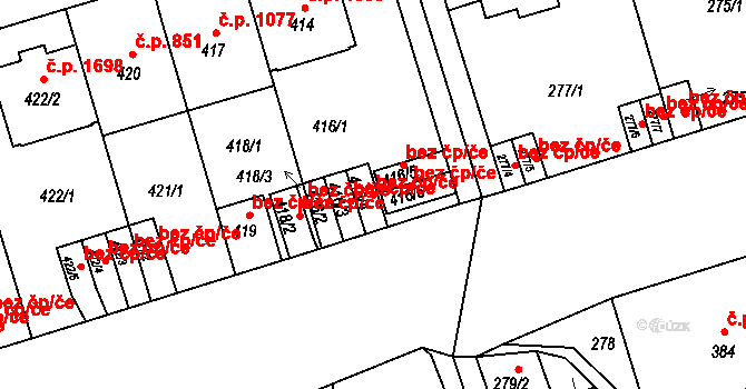 Praha 40435083 na parcele st. 416/4 v KÚ Břevnov, Katastrální mapa
