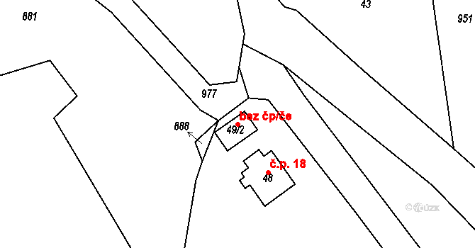 Josefov 44370083 na parcele st. 49/2 v KÚ Luh nad Svatavou, Katastrální mapa