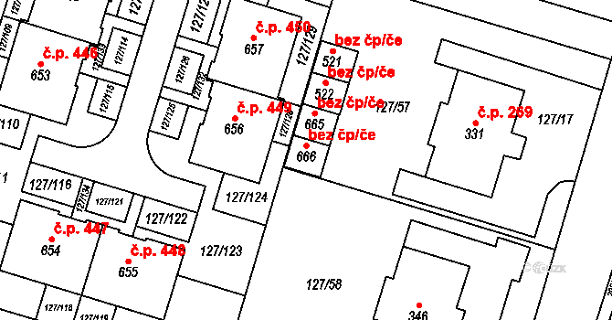 Měšice 49045083 na parcele st. 666 v KÚ Měšice u Prahy, Katastrální mapa