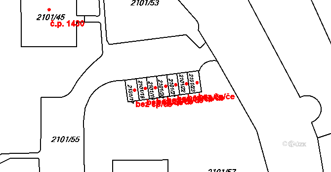 Teplice 49184083 na parcele st. 2101/20 v KÚ Teplice-Trnovany, Katastrální mapa