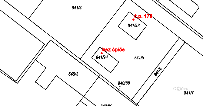 Libišany 81555083 na parcele st. 841/94 v KÚ Libišany, Katastrální mapa