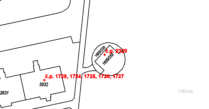 Bolevec 2329, Plzeň na parcele st. 1609/258 v KÚ Bolevec, Katastrální mapa