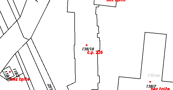 Třeboň II 226, Třeboň na parcele st. 138/18 v KÚ Třeboň, Katastrální mapa