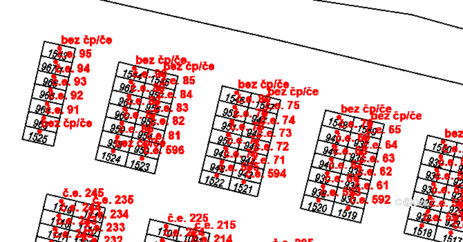 Řetenice 79, Teplice na parcele st. 951 v KÚ Teplice-Řetenice, Katastrální mapa