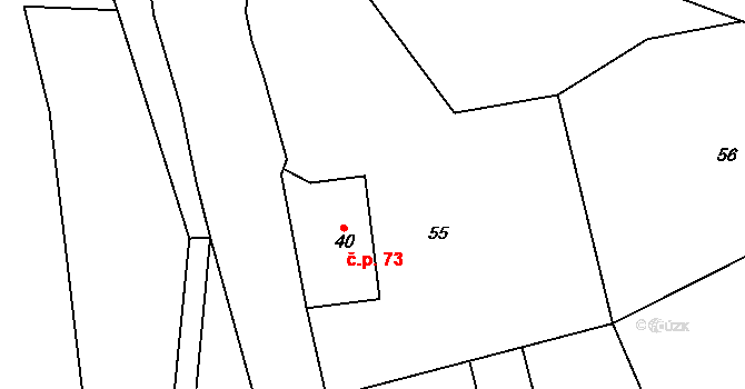 Javorník 73, Rudník na parcele st. 40 v KÚ Javorník v Krkonoších, Katastrální mapa