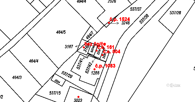 Veselí nad Moravou 161 na parcele st. 2234 v KÚ Veselí-Předměstí, Katastrální mapa