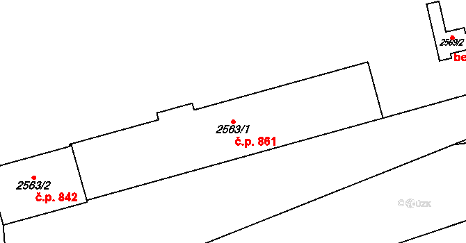 Pohořelice 861 na parcele st. 2563/1 v KÚ Pohořelice nad Jihlavou, Katastrální mapa