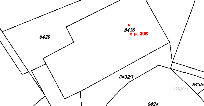 Mělkovice 306, Žďár nad Sázavou na parcele st. 8430 v KÚ Město Žďár, Katastrální mapa