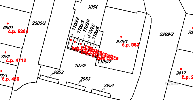 Jablonec nad Nisou 38448084 na parcele st. 1100/7 v KÚ Jablonec nad Nisou, Katastrální mapa