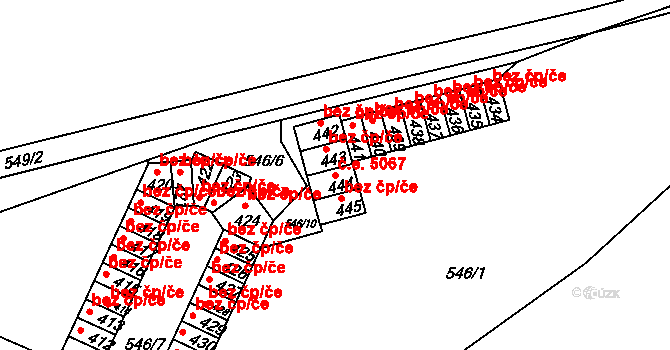 Lhotka 5067, Česká Třebová na parcele st. 444 v KÚ Lhotka u České Třebové, Katastrální mapa
