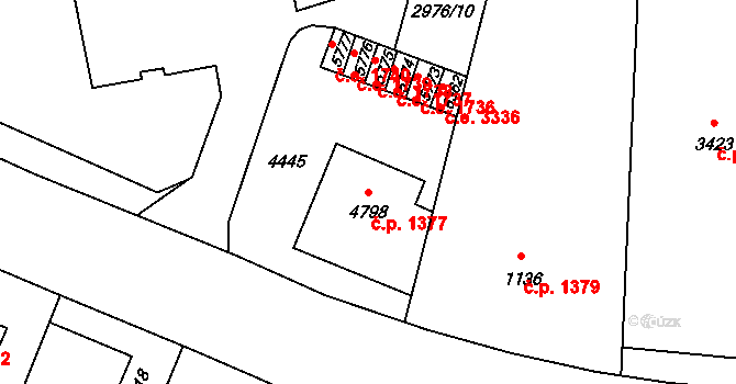Zlín 1377 na parcele st. 4798 v KÚ Zlín, Katastrální mapa