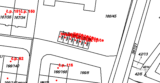 Vidov 42764084 na parcele st. 166/163 v KÚ Vidov, Katastrální mapa