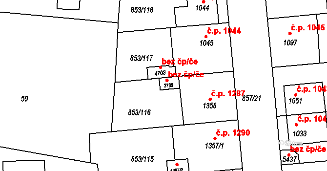 Blansko 42932084 na parcele st. 3789 v KÚ Blansko, Katastrální mapa