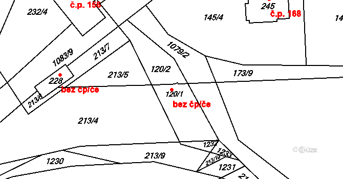 Čestice 43441084 na parcele st. 120/1 v KÚ Čestice u Častolovic, Katastrální mapa