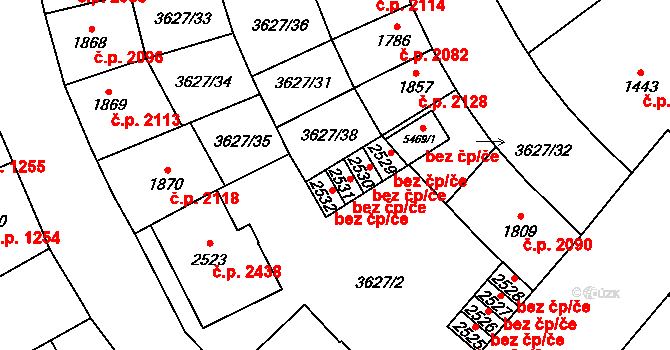 Břeclav 48481084 na parcele st. 2531 v KÚ Břeclav, Katastrální mapa