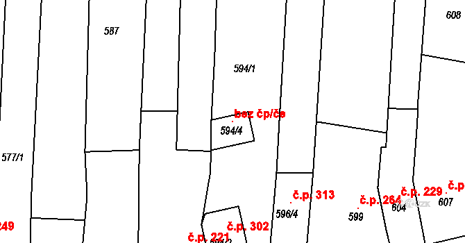 Sivice 97446084 na parcele st. 594/4 v KÚ Sivice, Katastrální mapa