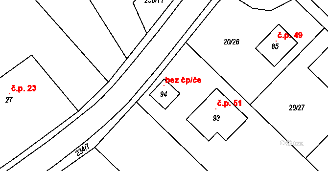 Přelouč 100872085 na parcele st. 94 v KÚ Štěpánov u Přelouče, Katastrální mapa