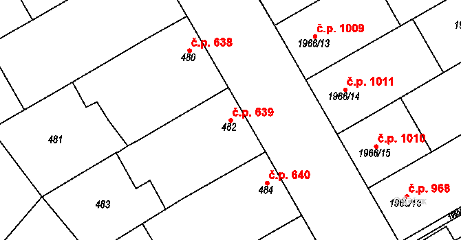 Mistřín 639, Svatobořice-Mistřín na parcele st. 482 v KÚ Mistřín, Katastrální mapa