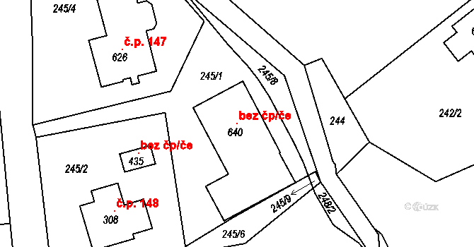 Borová 138133085 na parcele st. 640 v KÚ Borová u Poličky, Katastrální mapa