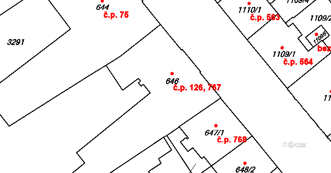 Cheb 126, Katastrální mapa