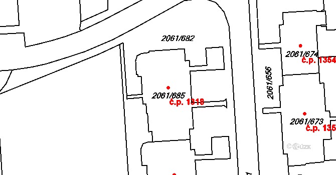 České Budějovice 2 1318, České Budějovice na parcele st. 2061/685 v KÚ České Budějovice 2, Katastrální mapa