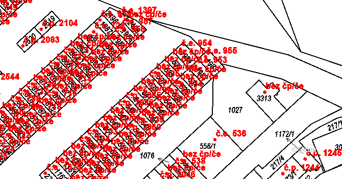 Sezimovo Ústí 634 na parcele st. 638 v KÚ Sezimovo Ústí, Katastrální mapa