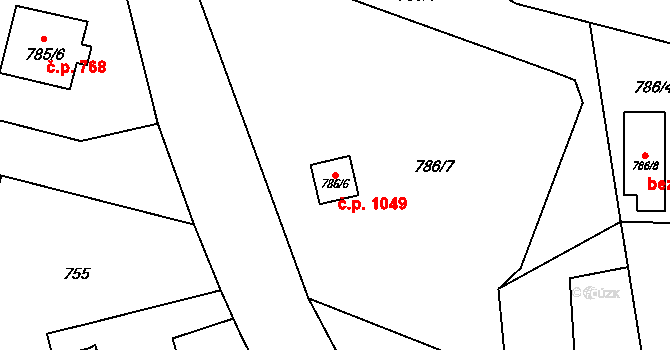Kylešovice 1049, Opava na parcele st. 786/6 v KÚ Kylešovice, Katastrální mapa