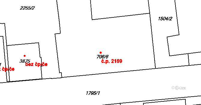 Předměstí 2159, Svitavy na parcele st. 706/6 v KÚ Svitavy-předměstí, Katastrální mapa
