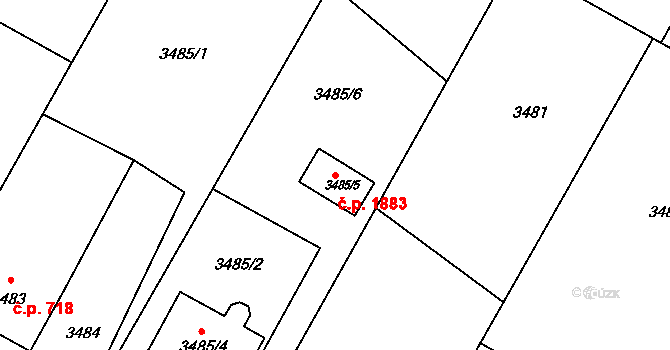 Rychvald 1883 na parcele st. 3485/5 v KÚ Rychvald, Katastrální mapa