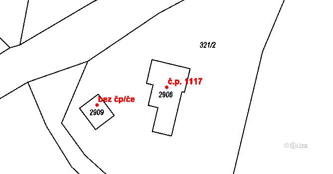 Prachatice II 1117, Prachatice na parcele st. 2908 v KÚ Prachatice, Katastrální mapa