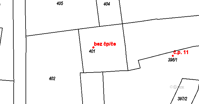 Meclov 45237085 na parcele st. 401 v KÚ Mašovice u Meclova, Katastrální mapa