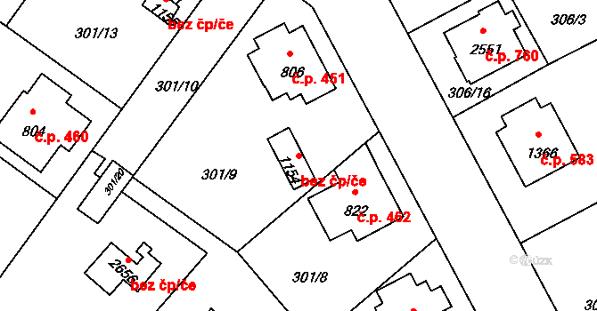 Týn nad Vltavou 46962085 na parcele st. 1154 v KÚ Týn nad Vltavou, Katastrální mapa