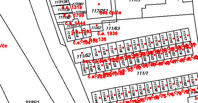 Český Těšín 126 na parcele st. 111/5 v KÚ Český Těšín, Katastrální mapa