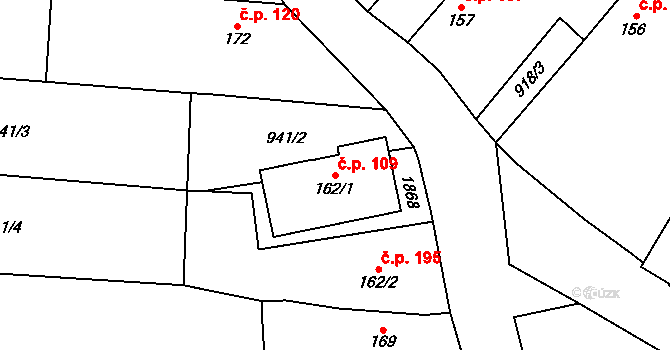 Žinkovy 109 na parcele st. 162/1 v KÚ Žinkovy, Katastrální mapa