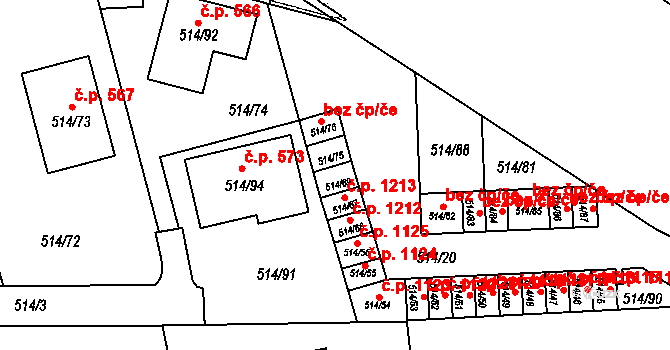 Dobšice 1230 na parcele st. 514/69 v KÚ Dobšice u Znojma, Katastrální mapa