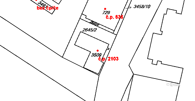 Lysá nad Labem 2103 na parcele st. 3509 v KÚ Lysá nad Labem, Katastrální mapa