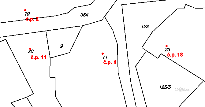 Opatovice 1, Světlá nad Sázavou na parcele st. 11 v KÚ Opatovice u Světlé nad Sázavou, Katastrální mapa