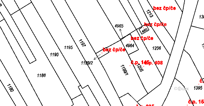 Buchlovice 105133086 na parcele st. 1199/2 v KÚ Buchlovice, Katastrální mapa