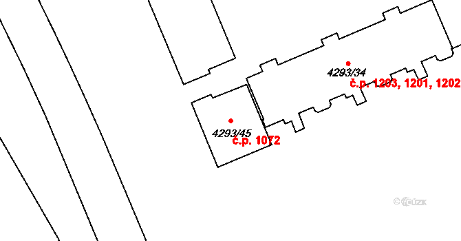 Přerov I-Město 1072, Přerov na parcele st. 4293/45 v KÚ Přerov, Katastrální mapa