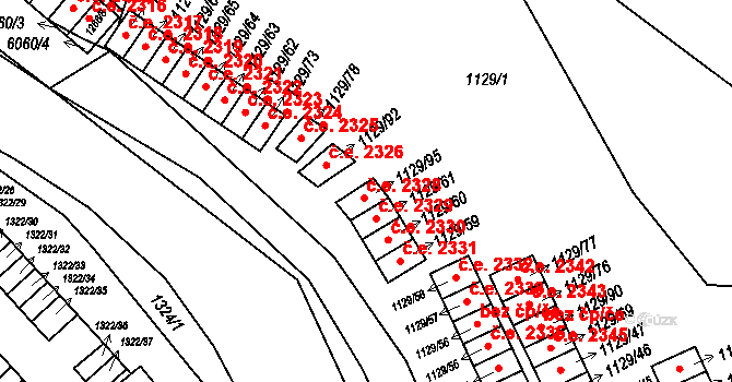 Jihlava 2328 na parcele st. 1129/95 v KÚ Jihlava, Katastrální mapa