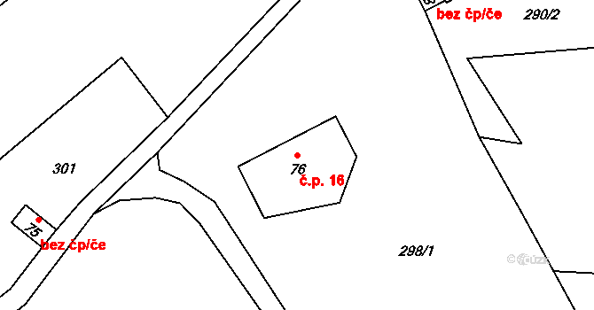 Dolní Suchá 16, Hrádek nad Nisou na parcele st. 76 v KÚ Dolní Suchá u Chotyně, Katastrální mapa