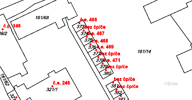 Hrádek na Vlárské dráze 469, Slavičín na parcele st. 377 v KÚ Hrádek na Vlárské dráze, Katastrální mapa